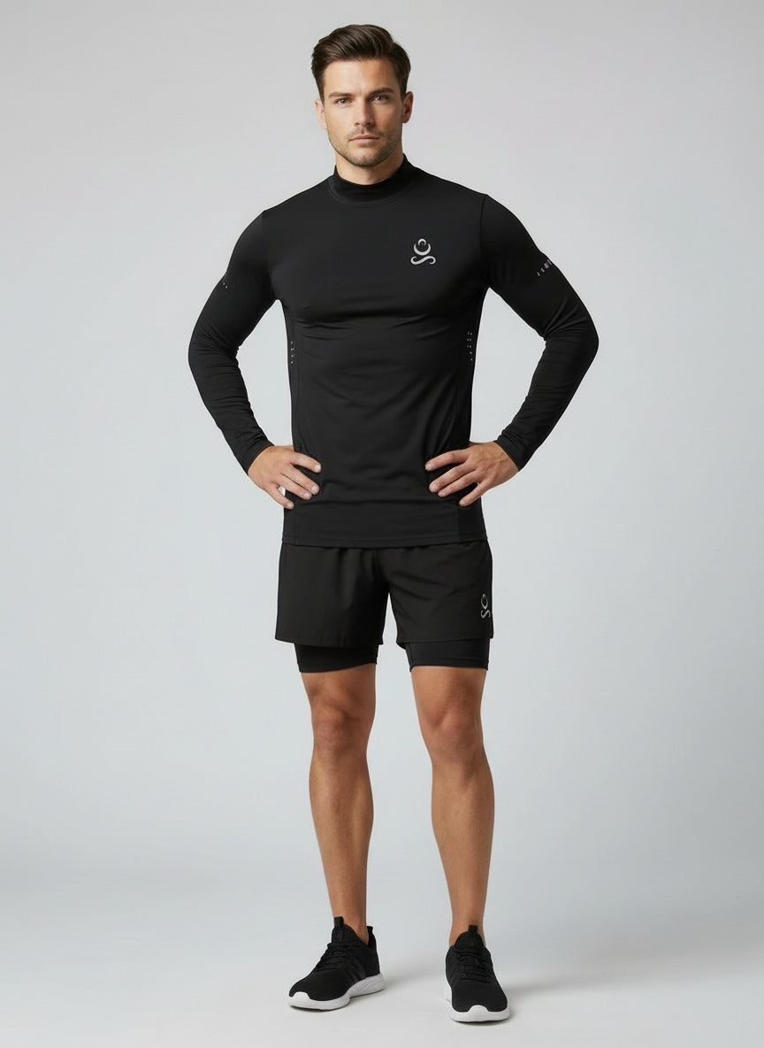 2 in 1 Shorts Black full body